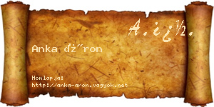 Anka Áron névjegykártya