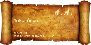 Anka Áron névjegykártya